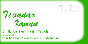 tivadar kaman business card
